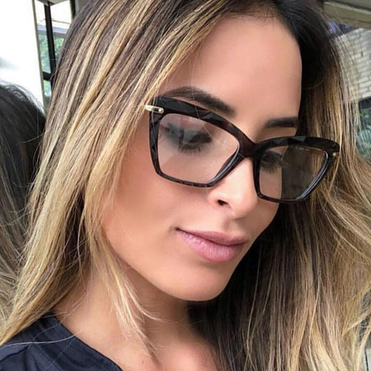 Anti-blue cat eye multi-faceted glasses 