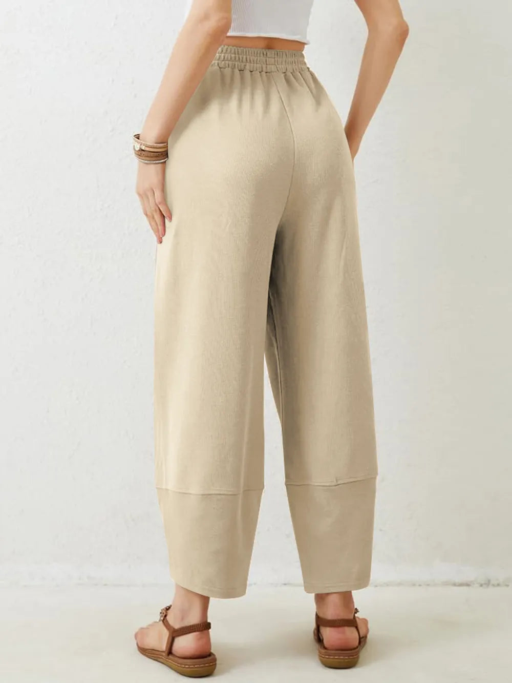 Elastic Waist Wide Leg Pants - LaTezza Online Shop