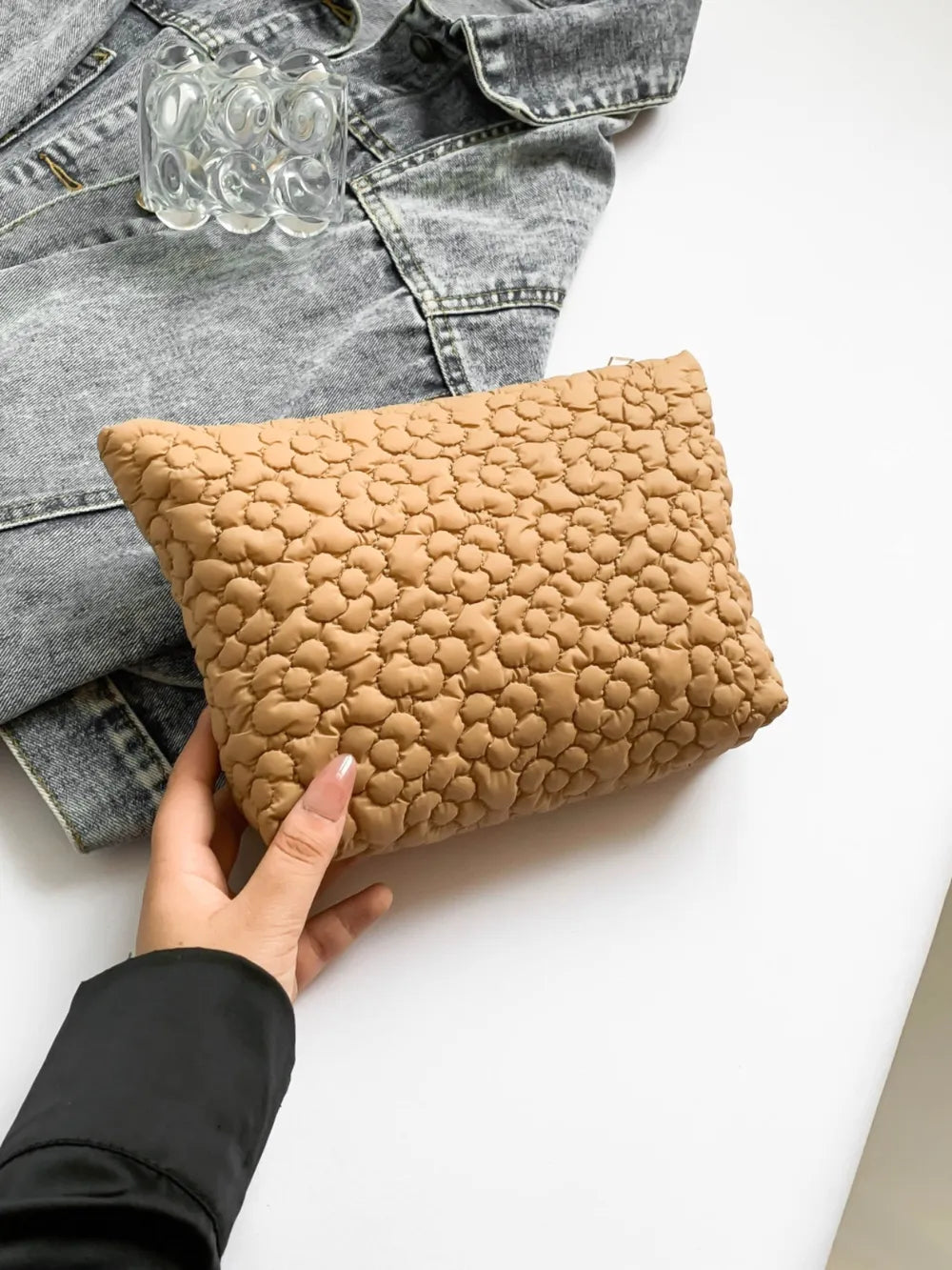 Flower Texture Polyester Clutch - LaTezza Online Shop