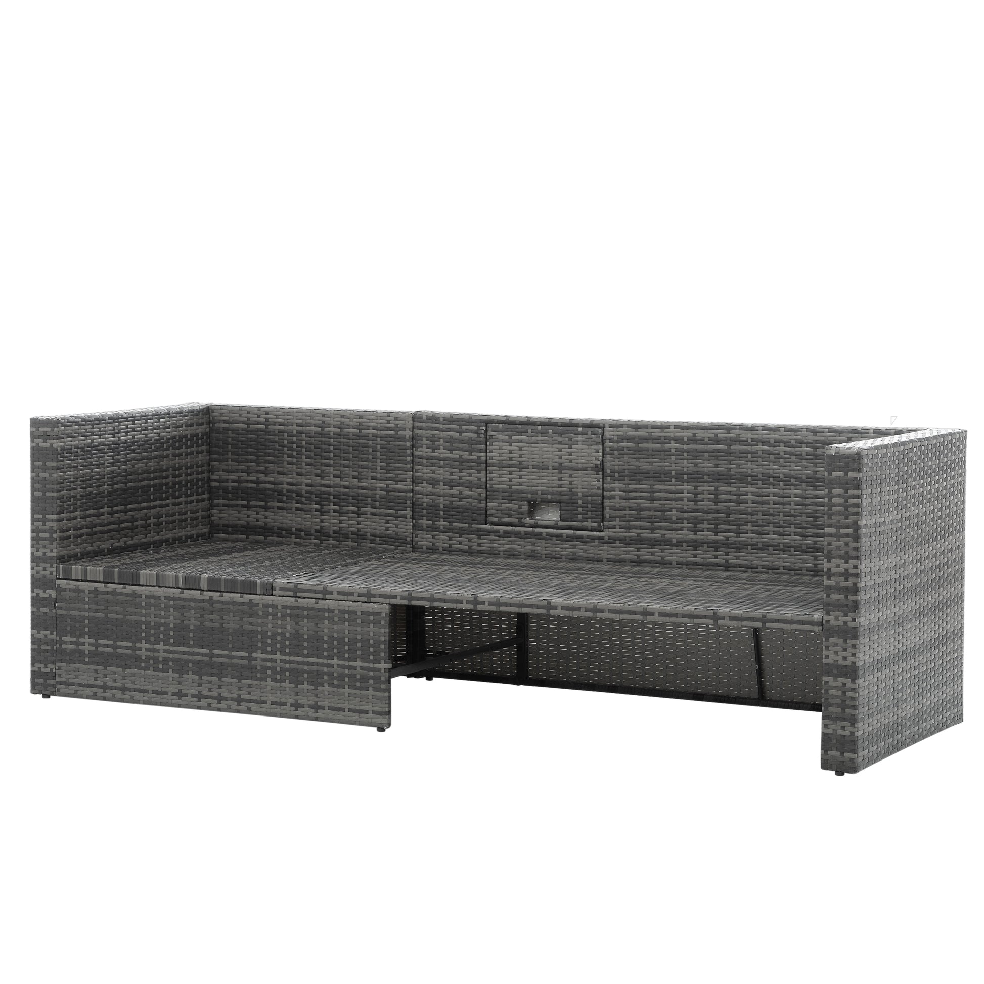 Patio Furniture, Outdoor Furniture, Seasonal PE Wicker Furniture,5 Set Wicker Furniture With Plywood Coffee Table - LaTezza Online Shop