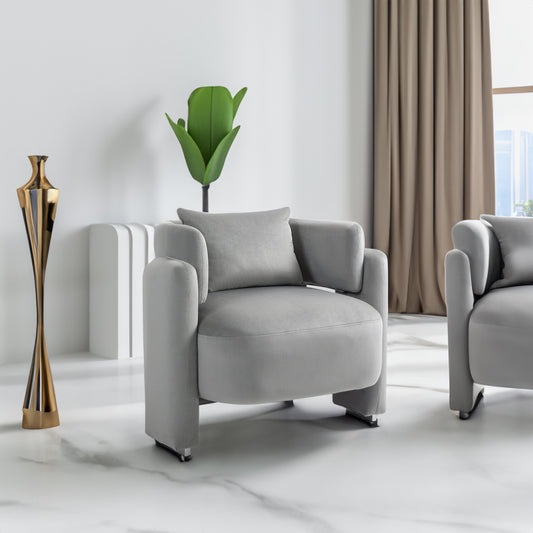 Modern design velvet lounge chair,single sofa with pillows for living room,bedroom(GREY) - LaTezza Online Shop