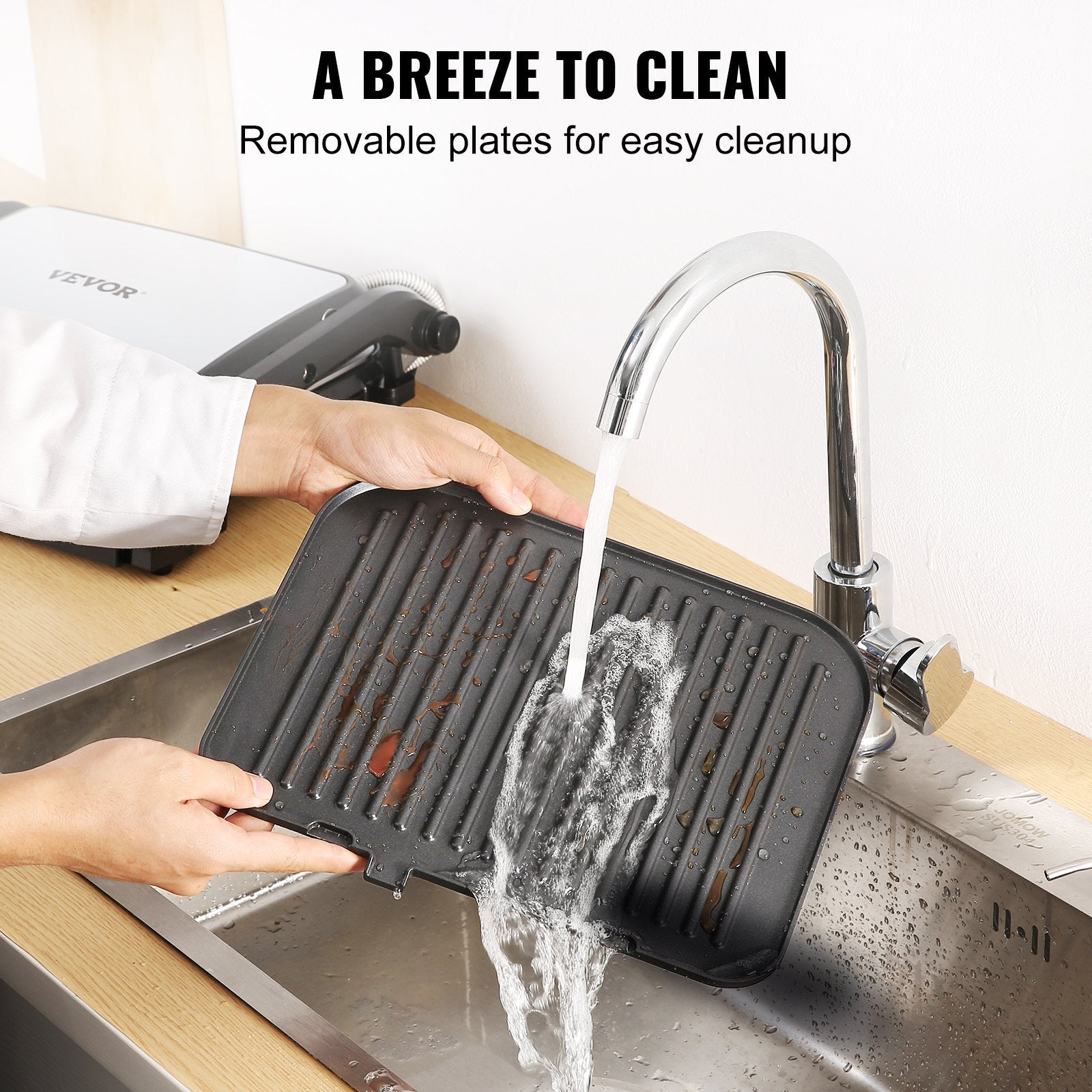 VEVOR 7 IN 1 Commercial Electric Griddle,  1800W Indoor Countertop Grill, Stainless Steel Restaurant Teppanyaki Grill With Non Stick Iron Cooking Plate,  Adjustable Temp Control 110V - LaTezza Online Shop