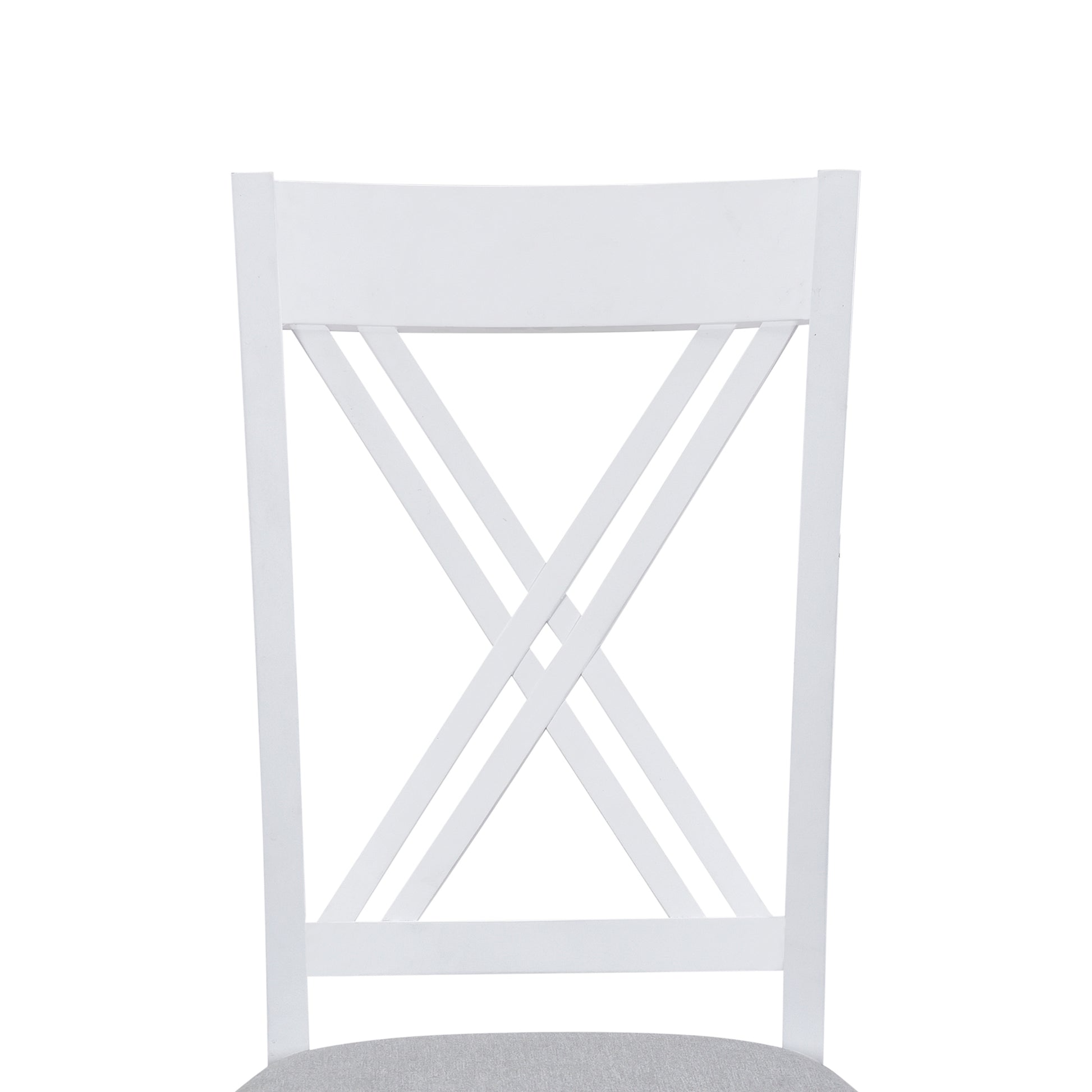 TOPMAX Rustic Minimalist Wood 5-Piece Dining Table Set with 4 X-Back Chairs for Small Places  White - LaTezza Online Shop