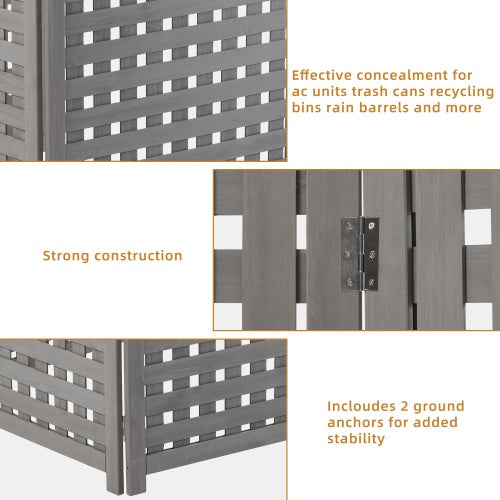 Cedar Privacy Fence 3 Panels Hidden Air Conditioning And Garbage Fence - LaTezza Online Shop