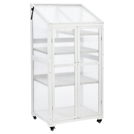 TOPMAX 62in Wood Large Greenhouse With Wheels And Adjustable Shelf - LaTezza Online Shop