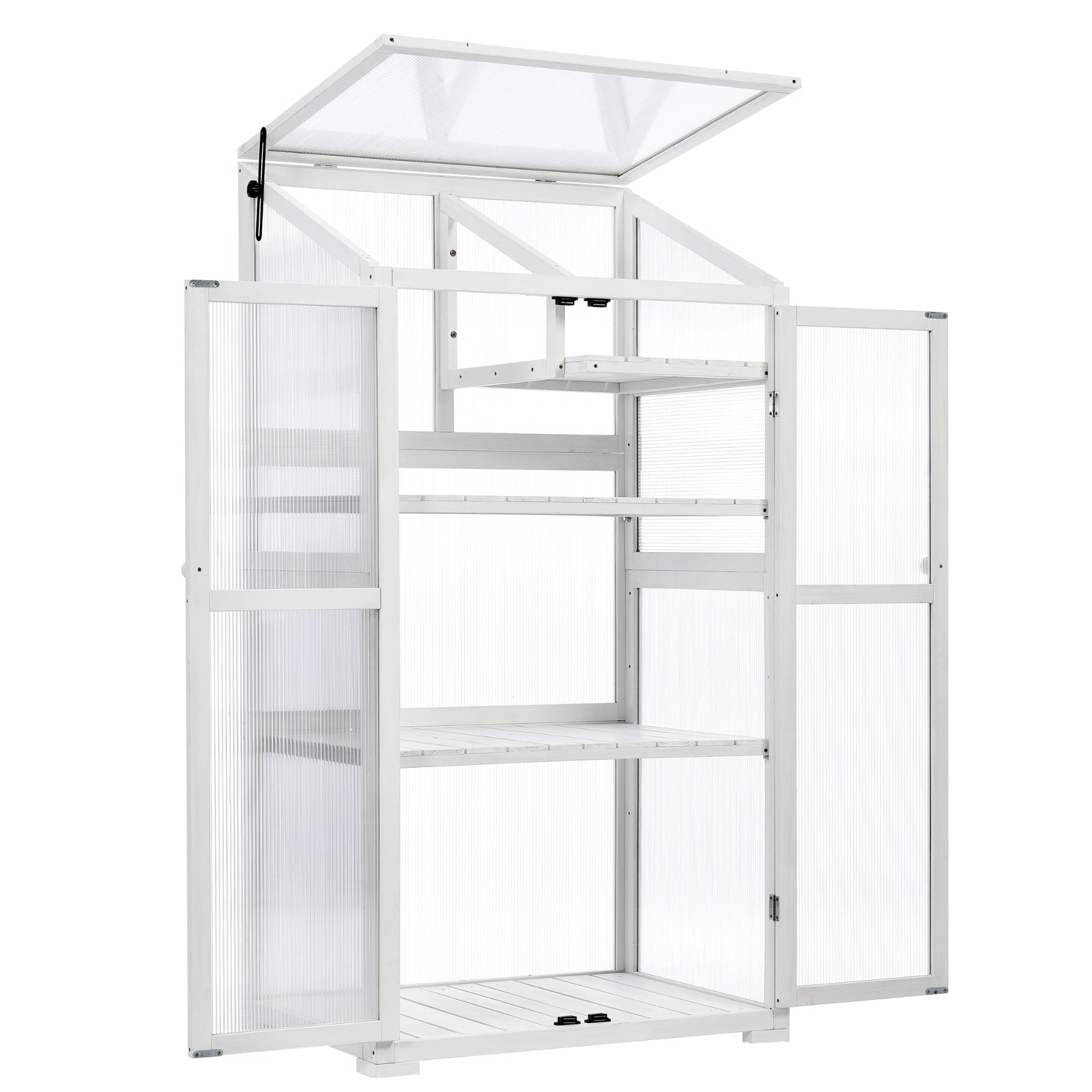 TOPMAX 62in Wood Large Greenhouse With Wheels And Adjustable Shelf - LaTezza Online Shop