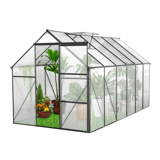 6x12 FT Polycarbonate Greenhouse W  Raised Base  Anchor, Heavy Duty Walk-in - LaTezza Online Shop