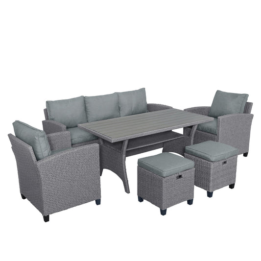 6-piece Outdoor Rattan Courtyard Set - LaTezza Online Shop