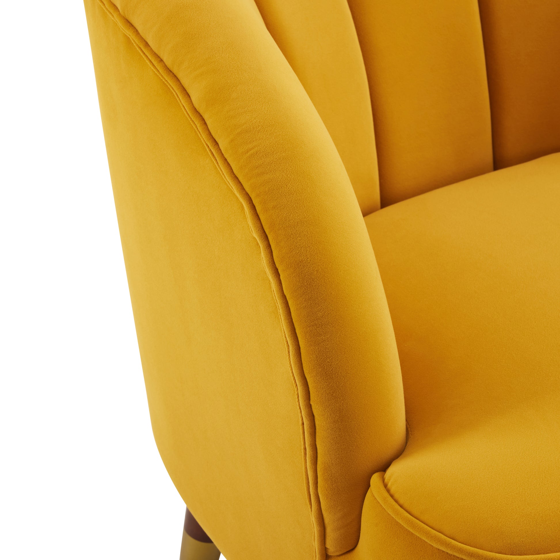 Orange Upholstered Barrel Accent Chair With Wooden Legs - LaTezza Online Shop