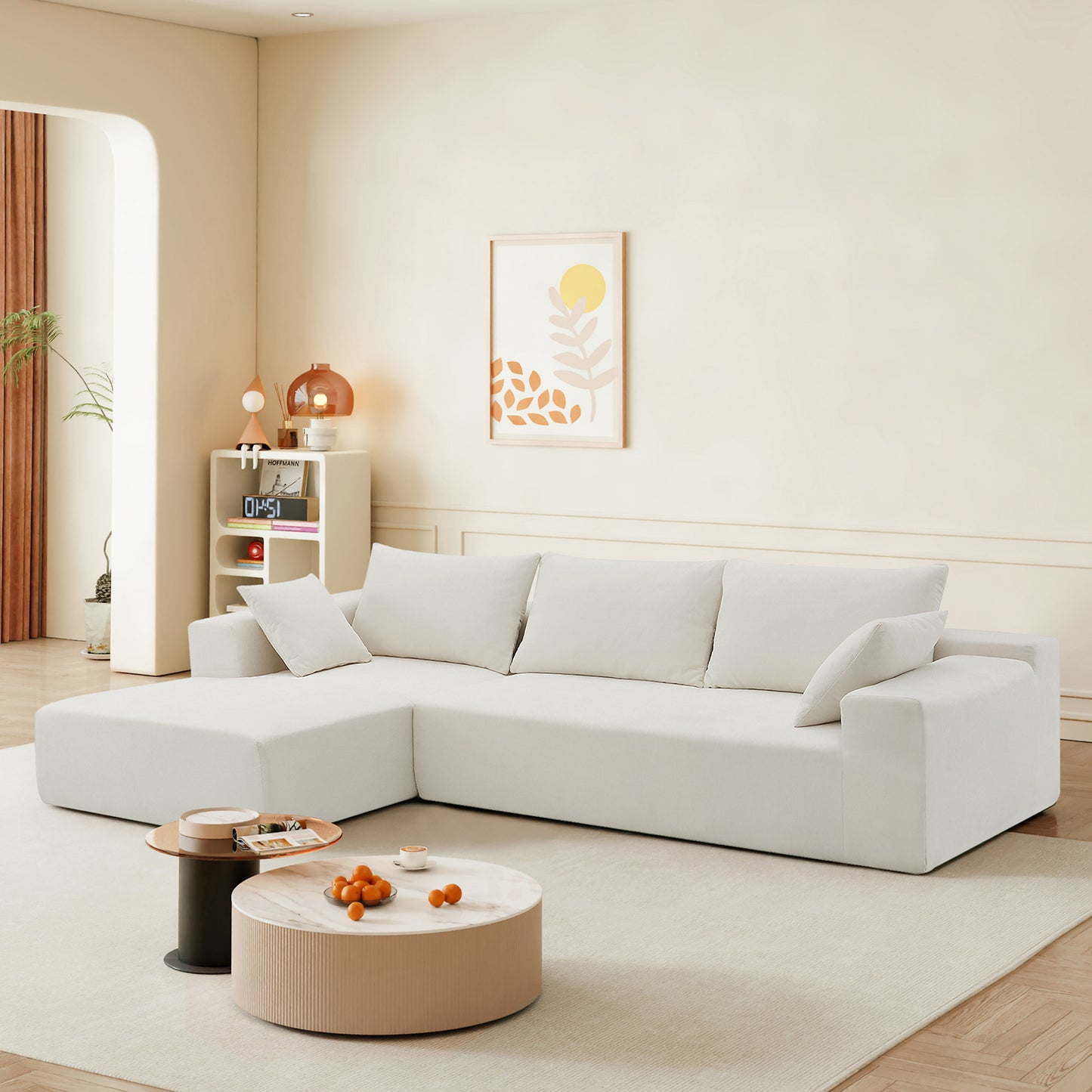 109*68" Modular Sectional Living Room Sofa Set Modern Minimalist Style Couch White - LaTezza Online Shop