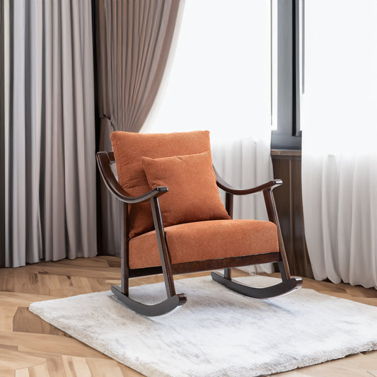 Mid Century Modern Accent Chairs Comfy Upholstered Glider Arm Chair with Solid Wood for Living Room Bedroom Balcony - LaTezza Online Shop