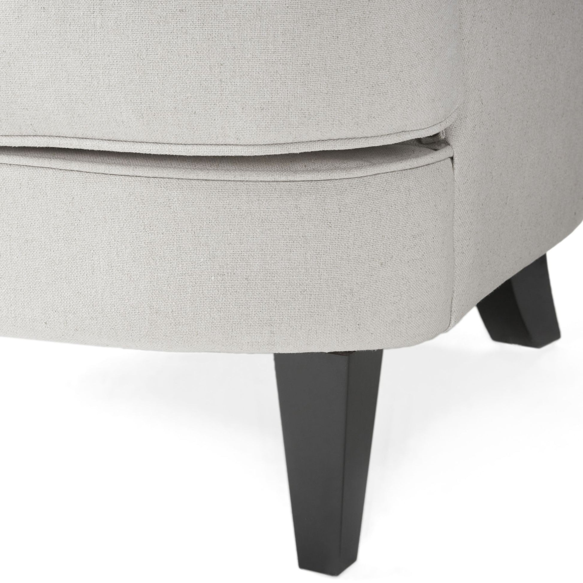 Arm Chair with Ottoman Modern light grey tufted fabric club chair and Ottoman set, stylish cushioned armchair - LaTezza Online Shop