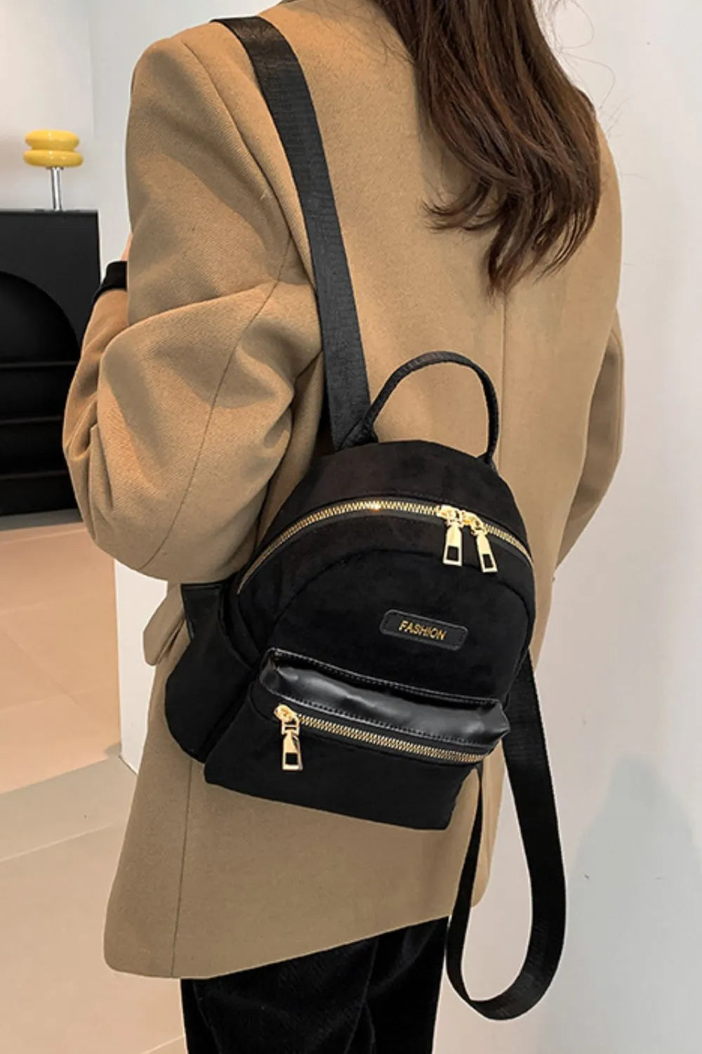 Suede Adjustable Strap Backpack Bag - LaTezza Online Shop
