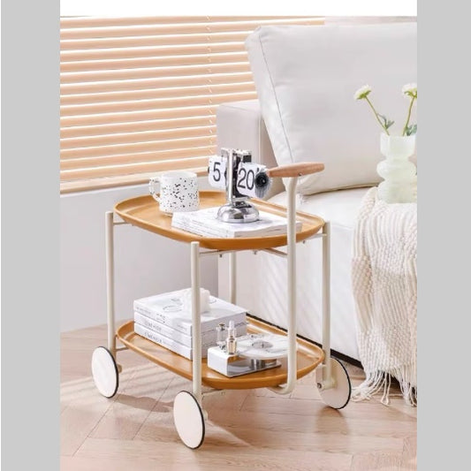 Movable Small Pushcart Coffee Table Storage Double-layer Modern - LaTezza Online Shop