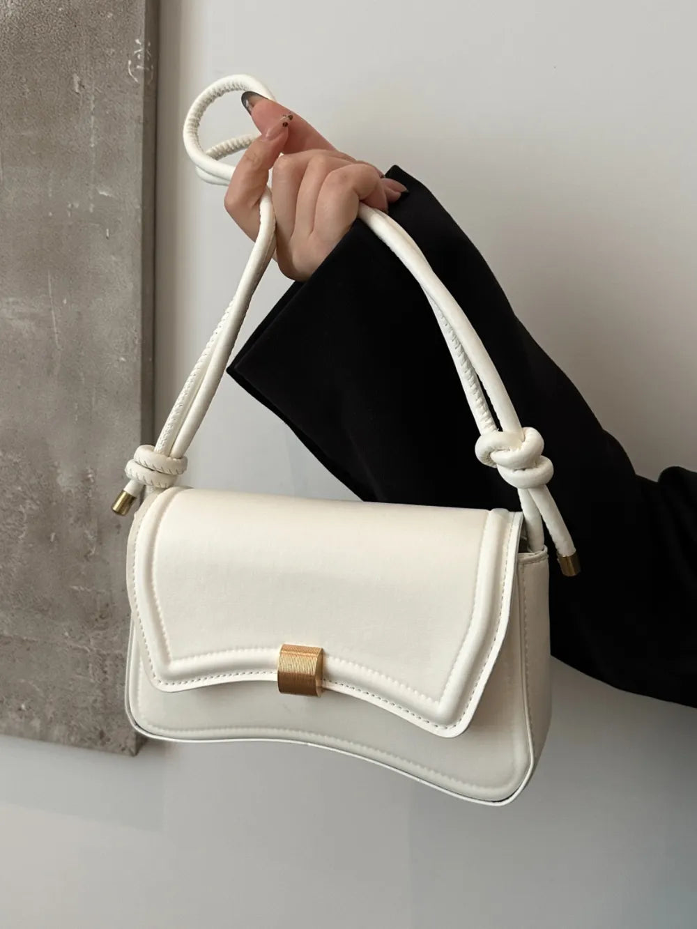 Knotted Strap PU Leather Handbag - LaTezza Online Shop