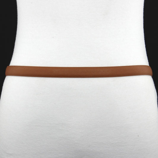 Women's long gold buckle leather leather thin belt - LaTezza Online Shop