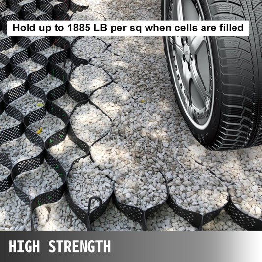 VEVOR Geo Grid Ground Grid 9x17 Ft, Geo Cell Grid 4 Inch Thick, Gravel Grid HDPE Material, Ground Stabilization Grid 1885 LBS Per Sq, Tensile Strength Gravel Ground Grid For Slope Driveways,  - LaTezza Online Shop