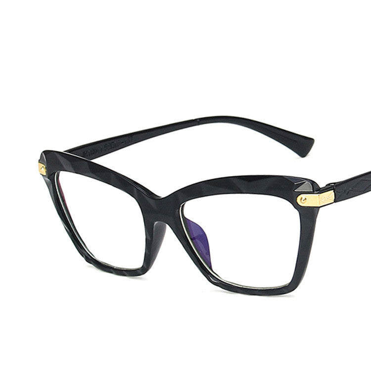 Anti-blue cat eye multi-faceted glasses 