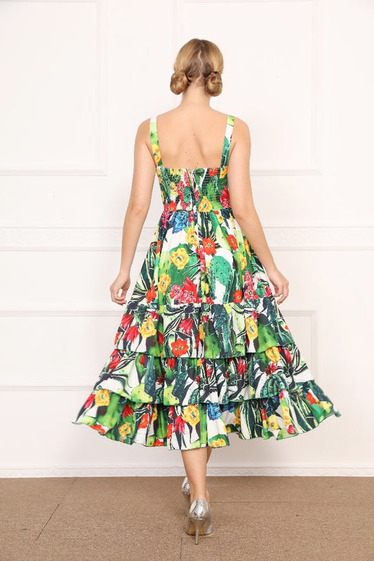 Spring And Summer New Cactus Suspender Dress Cake Cotton Women's Dress - LaTezza Online Shop