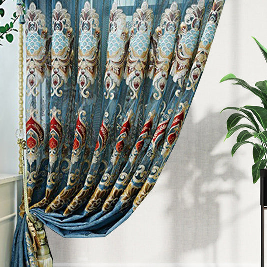 Modern Style Living Room European Hollow Embroidery Curtains 2-piece Set - LaTezza Online Shop
