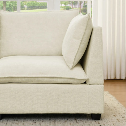 Loveseat With Ottoman Modern Chenille Upholstered Modular Couch Sleeper Sofa - LaTezza Online Shop