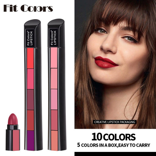5 Colors Matte Velvet Lipstick Waterproof Sweatproof Lip Gloss Duration Colorfast Lipstick Non Stick Cup Lip Gloss Cosmetics - LaTezza Online Shop