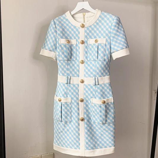 Heavy Industry Rivet Button Temperament Waist Closing Skirt New Ins Hip Wrap Dress Early Autumn Splicing Dress - LaTezza Online Shop