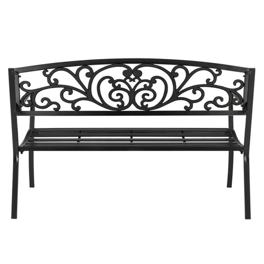 50 Inch PVC Butterfly Backrest Black Iron Bench - LaTezza Online Shop