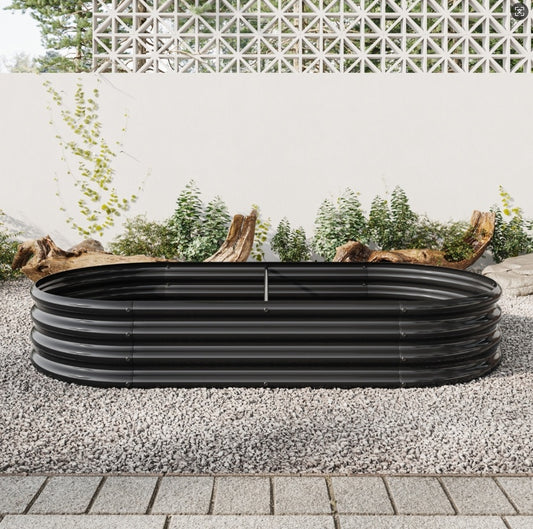 Raised Garden Bed Outdoor, Oval Metal Planter For Plants, Vegetables, Flowers - LaTezza Online Shop