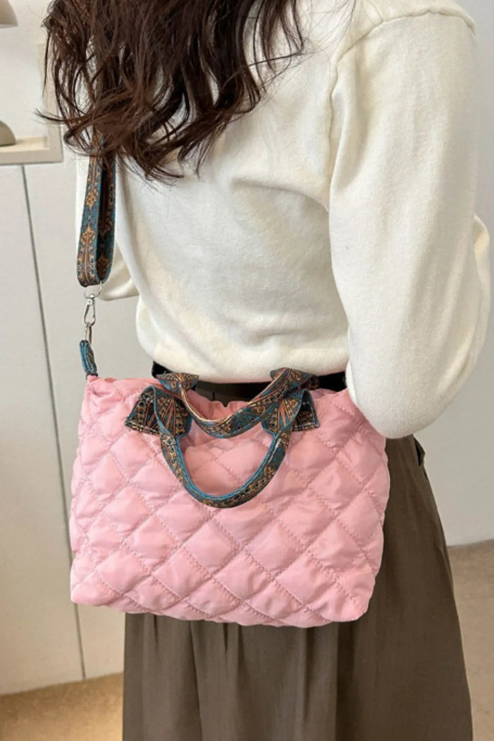 Crossbody Bag Bubble Textured Printed Strap Handbag - LaTezza Online Shop