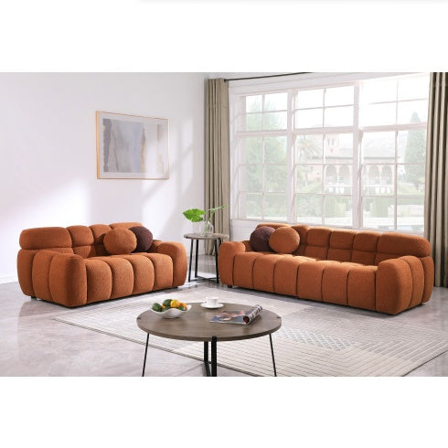 Marshmallow Sofa,boucle Sofa ,2 Seater, LIGHT BROWN - LaTezza Online Shop