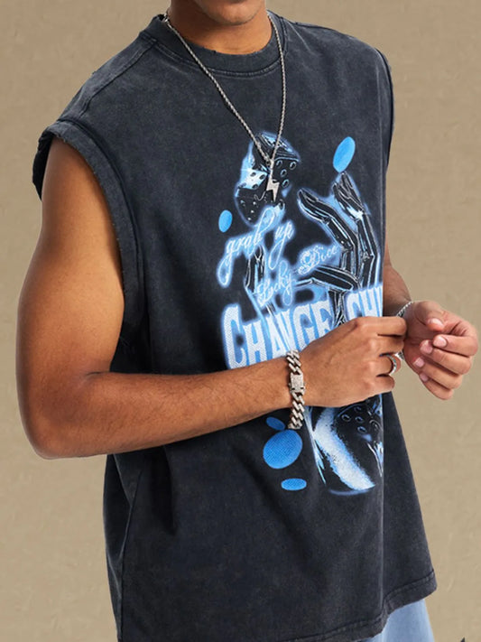 Men's Graphic Round Neck Tank - LaTezza Online Shop