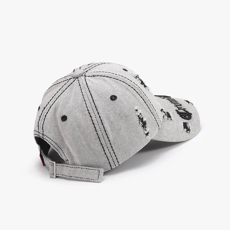 Distressed Letter Embroidered Baseball Cap - LaTezza Online Shop