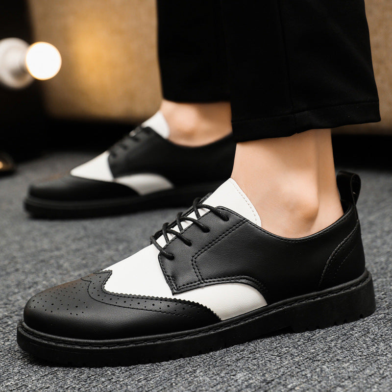 Anti slip Young Black Middle aged Dad High end Wear resistant British Style Casual Men's Formal Leather Shoes Autumn Edition - LaTezza Online Shop