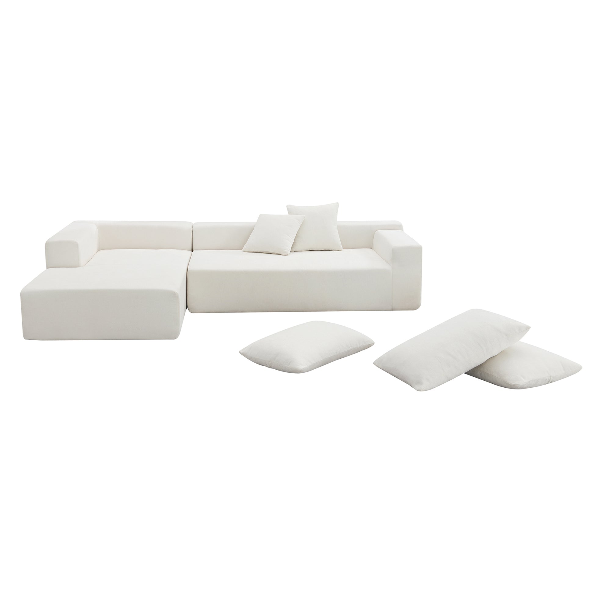109*68" Modular Sectional Living Room Sofa Set Modern Minimalist Style Couch White - LaTezza Online Shop