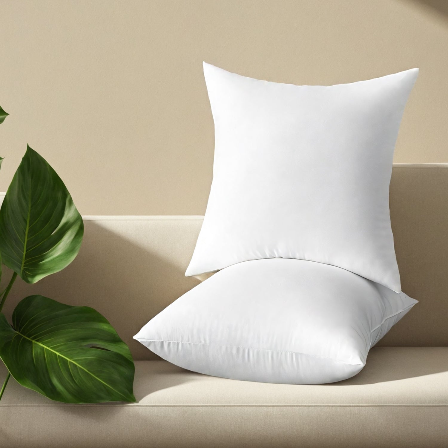 White Square Pillow Two Bubble Bags Cushion Core Breathable Hand Washable OKO-100 Certified