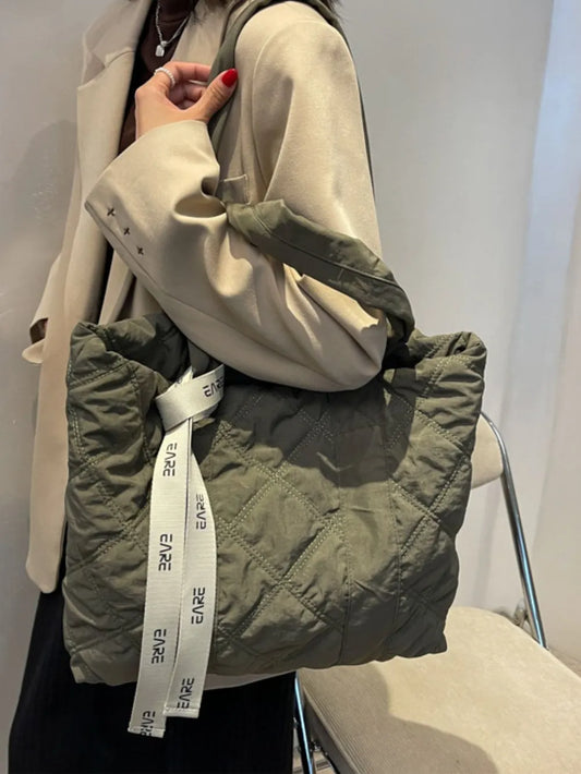 Quilted Nylon Large Tote Bag - LaTezza Online Shop