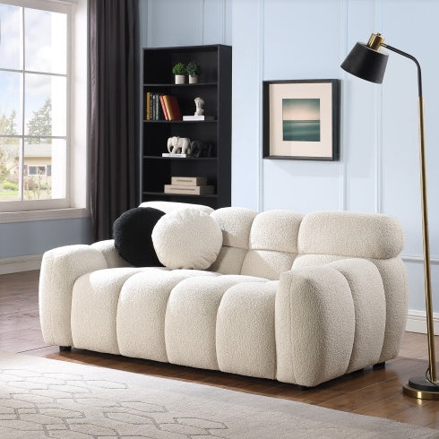 Marshmallow Sofa,boucle Sofa ,2 Seater, LIGHT BROWN - LaTezza Online Shop