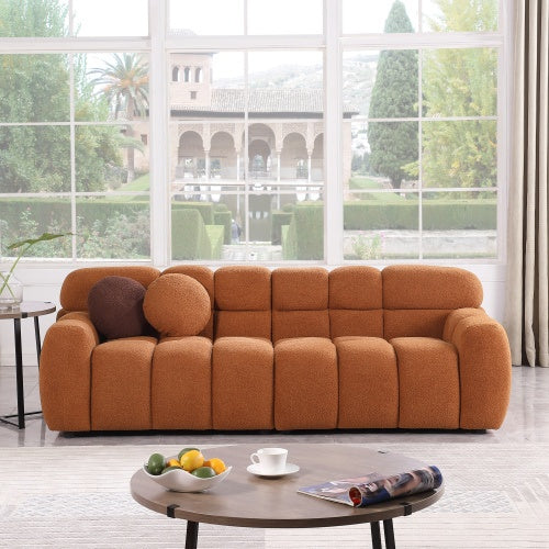 87.4 Length ,35.83 Deepth ,human Body Structure For USA People, Marshmallow Sofa,boucle Sofa ,3 Seater - LaTezza Online Shop