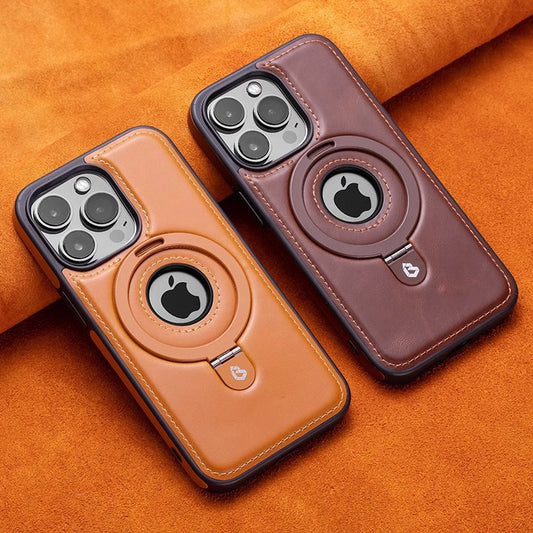 Suitable for Apple 16Promax phone case leather magnetic bracket iPhone 15 anti drop protective case - LaTezza Online Shop