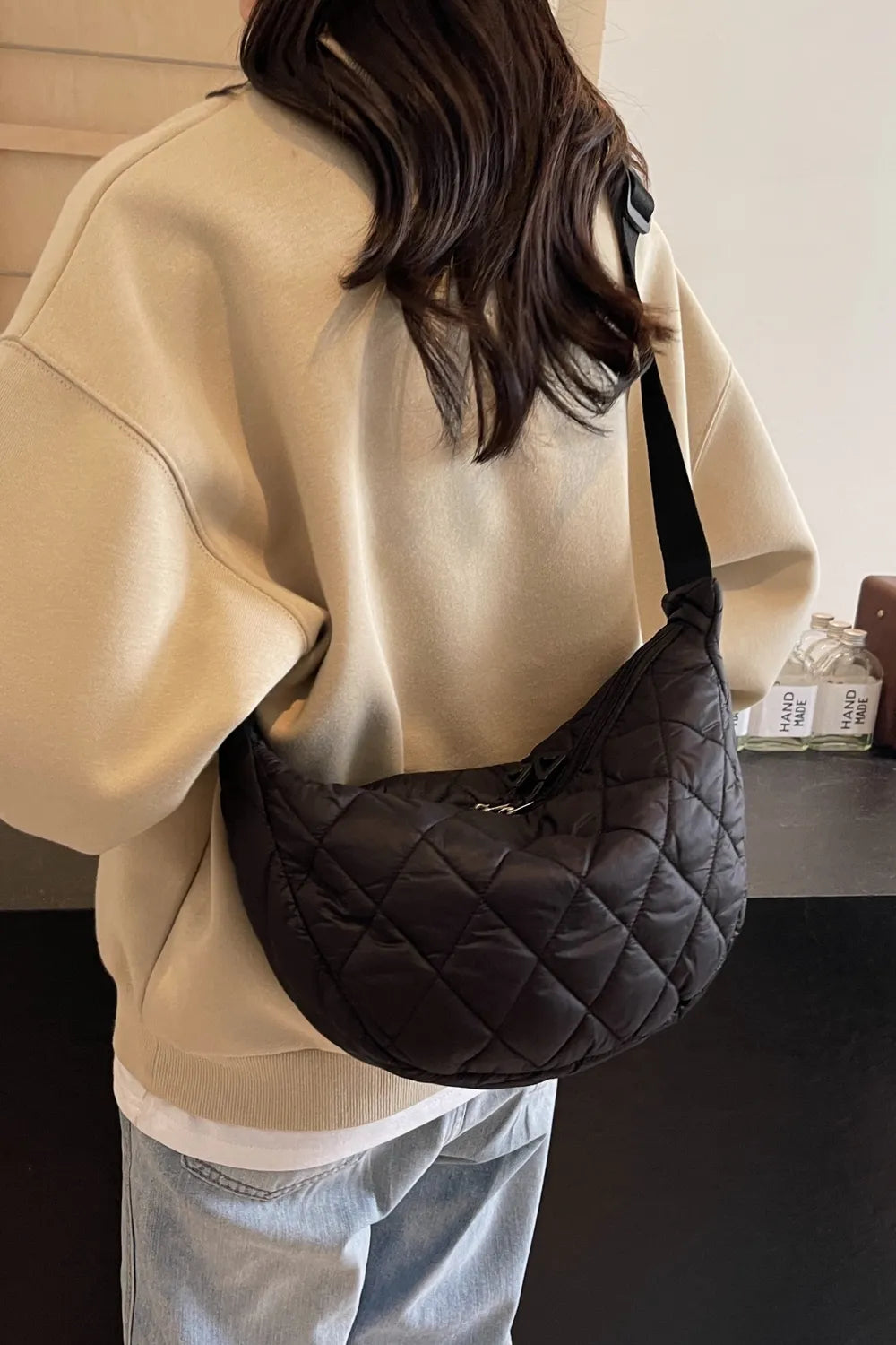 Quilted Adjustable Strap Crossbody Bag - LaTezza Online Shop
