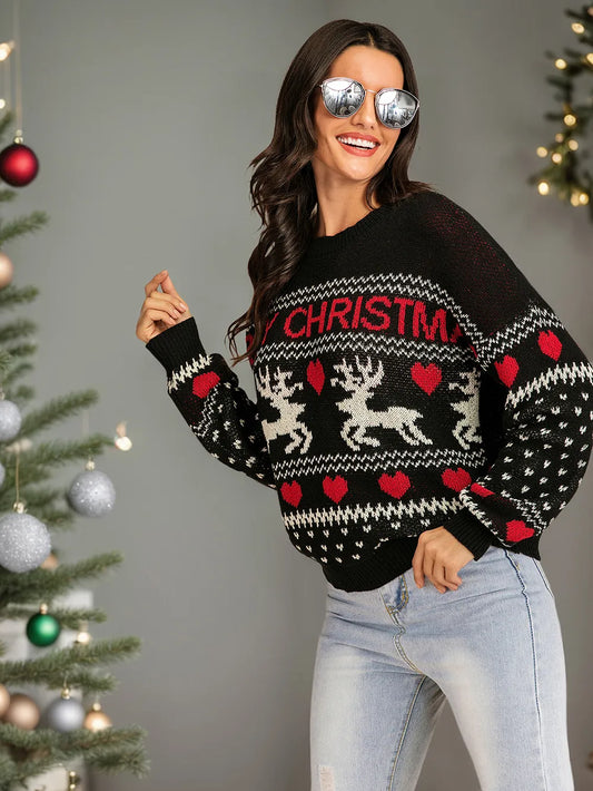 Christmas Element Round Neck Sweater - LaTezza Online Shop