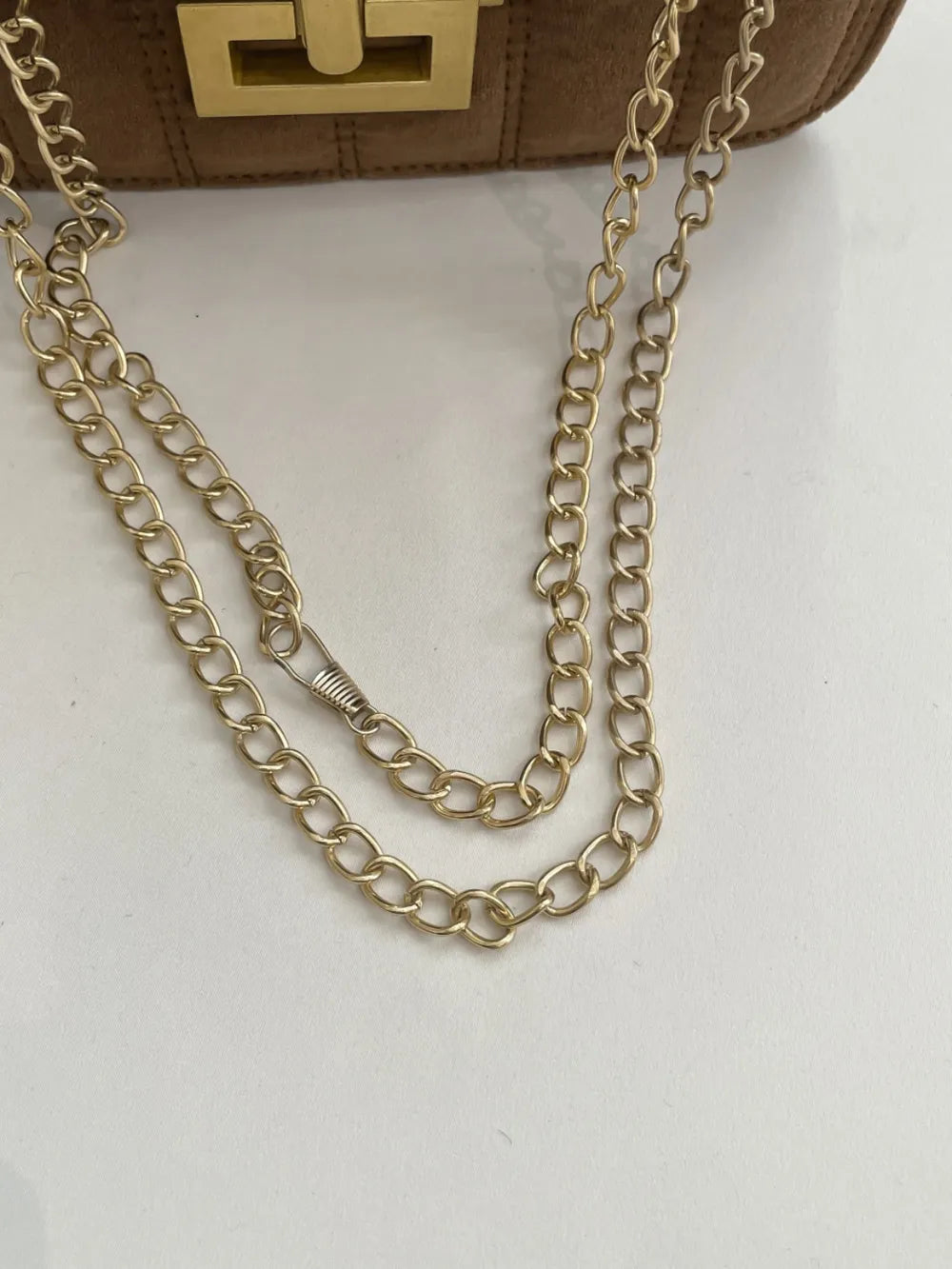 Solid Color Chain Shoulder Bag - LaTezza Online Shop