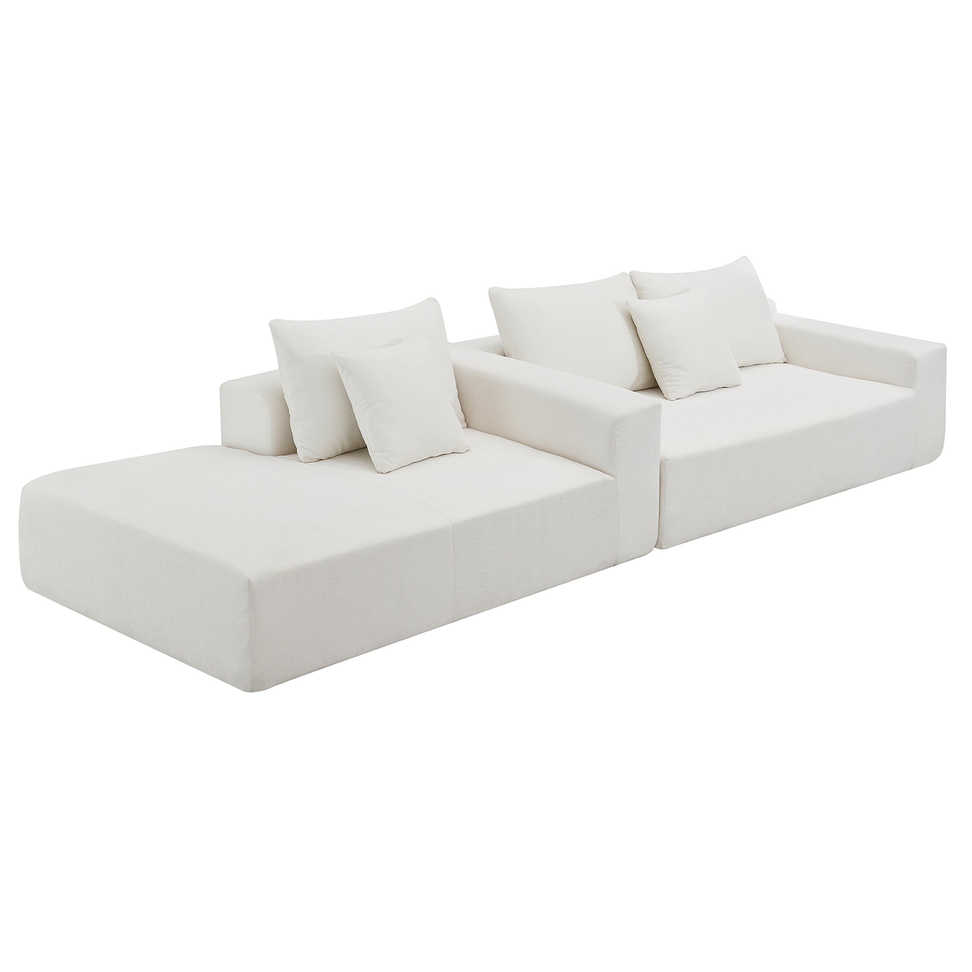 109*68" Modular Sectional Living Room Sofa Set Modern Minimalist Style Couch White - LaTezza Online Shop