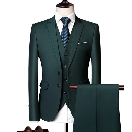 Slim Fit Tuxedo Formal Wedding Prom  Work Suits 3Pcs Set Jacket Pants Vest - LaTezza Online Shop
