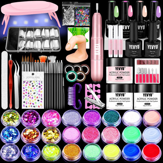 Acrylic Nail Kit With Drill, 4 Colors Gel Polish And UV Light Nail Professional Kit For Beginners - LaTezza Online Shop