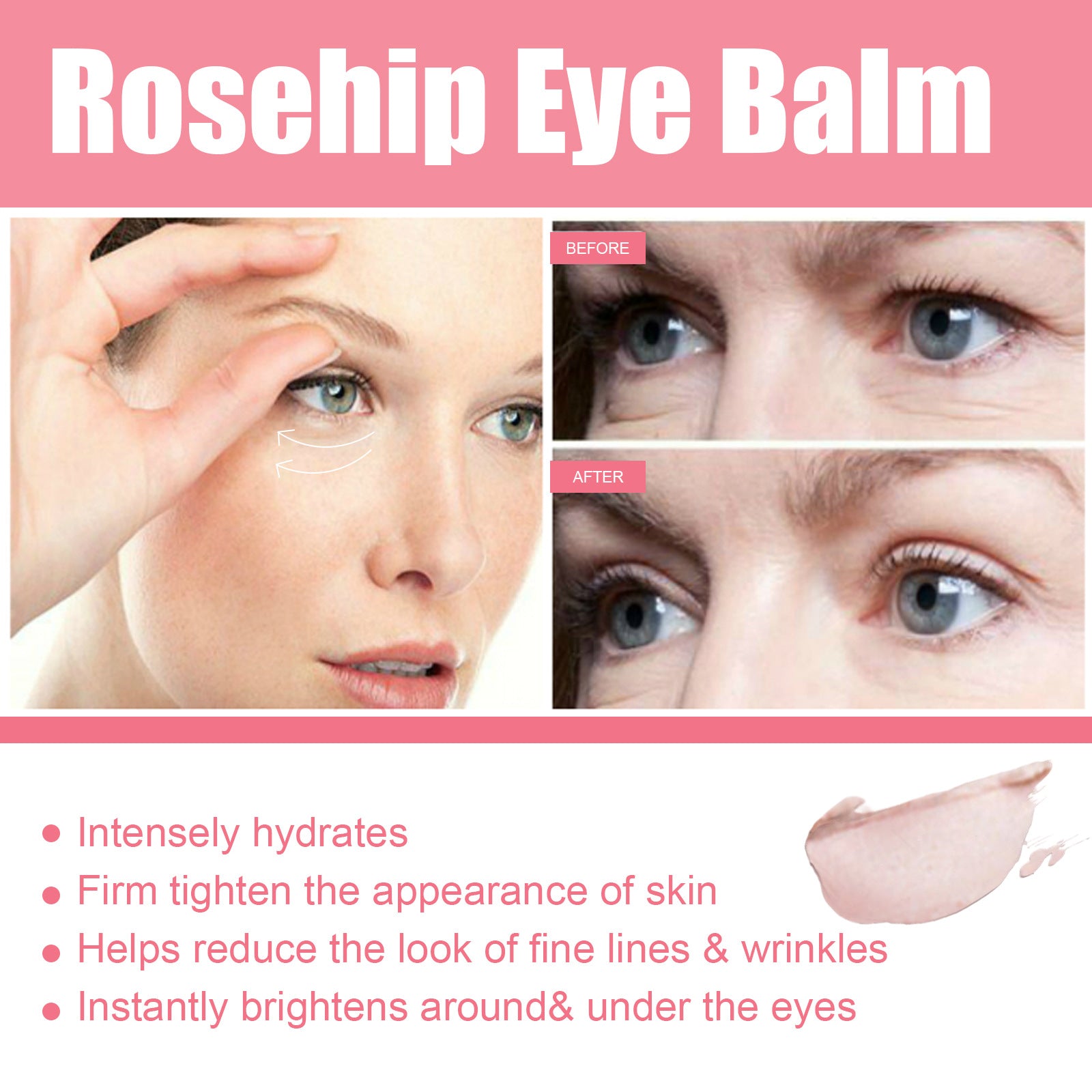 Women Extra Renewing Rosehip Eye Balm For Face Lifting Moisturizing Balm Stick Deep Hydration Moisturizer Eye Care - LaTezza Online Shop