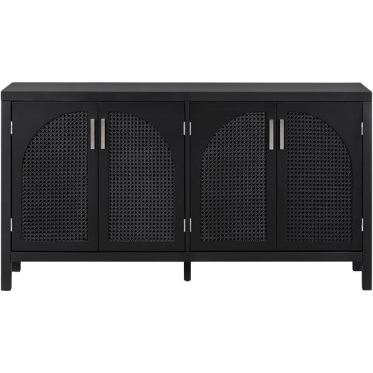 TREXM Sideboard With Rattan Door & Metal Handles For Living Room - LaTezza Online Shop