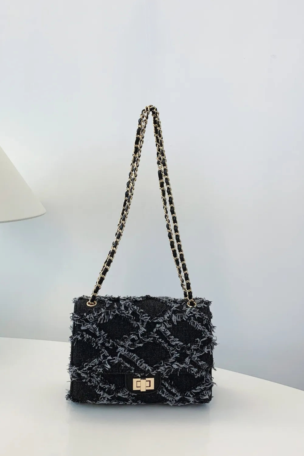 Raw Hem Denim Crossbody Bag - LaTezza Online Shop