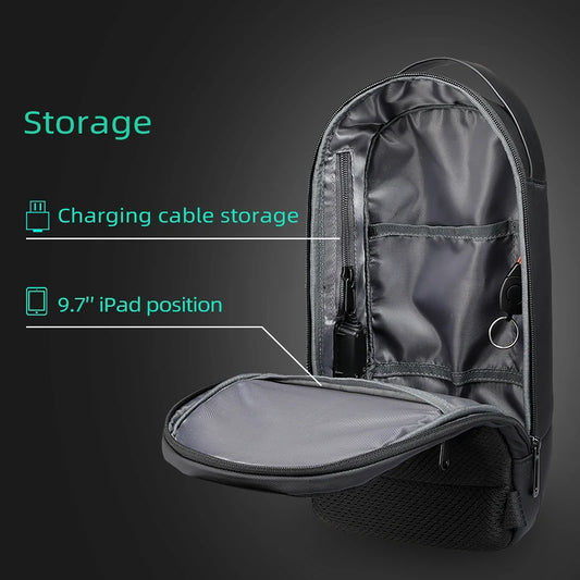 Mark Ryden Anti-theft Male Crossbody Sling Bag USB Charging  Water-resistant Messenger Chest Bag